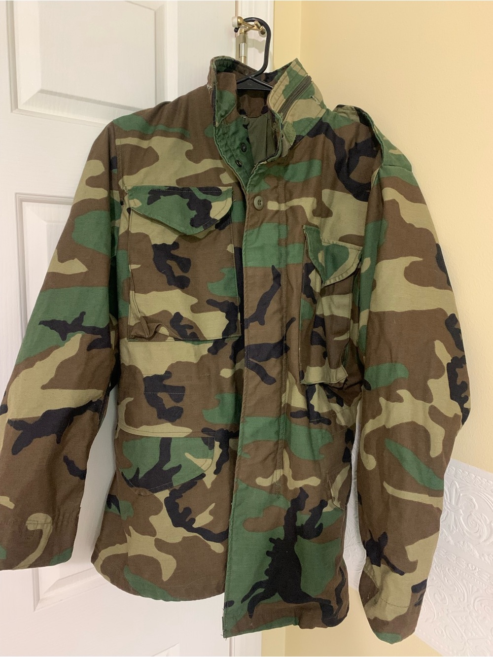 Vintage Field Camouflage Jacket Military Cold Weather Lined Men’s Size XS 1990’s
